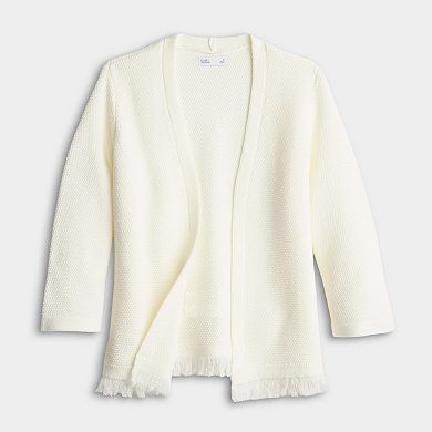 Women's Croft & Barrow® Open Front Fringe Cardigan