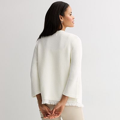 Women's Croft & Barrow® Open Front Fringe Cardigan