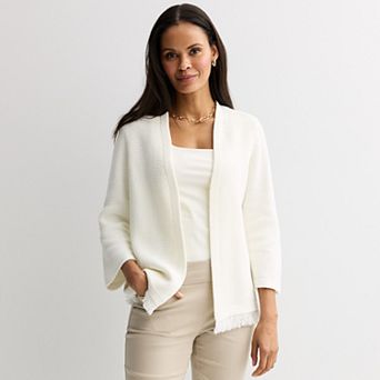 Women's Croft & Barrow® Open Front Fringe Cardigan