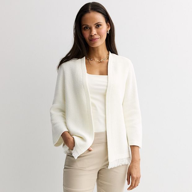 Women's Croft & Barrow® Open Front Fringe Cardigan