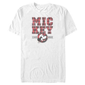 Big & Tall Disney's Mickey Mouse Plaid Print Graphic Tee