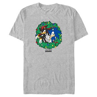 Big & Tall Sonic The Hedgehog Christmas Wreath Graphic Tee
