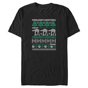 Big & Tall Star Wars Dark Side Ugly Sweater Print Graphic Tee