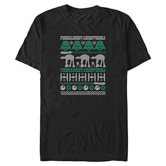 Big & Tall Star Wars Dark Side Ugly Sweater Print Graphic Tee