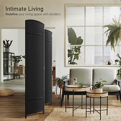 Sorbus 6 ft. Tall Extra Wide Double Hinged 4 Panel Room Divider - Folding Privacy Screens