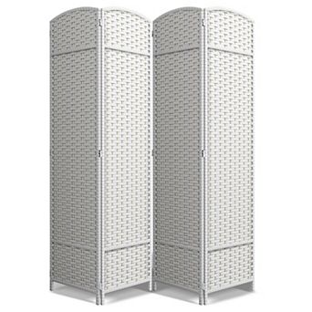 Sorbus 6 ft. Tall Extra Wide Double Hinged 4 Panel Room Divider - Folding Privacy Screens