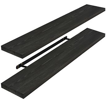Sorbus 2 Pack 35" Solid Wood Floating Shelves - for Bathroom Decor, Books, Bedroom & Living Room