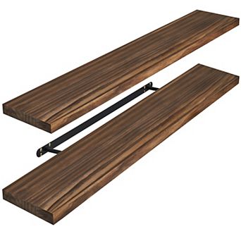 Sorbus 2 Pack 35" Solid Wood Floating Shelves - for Bathroom Decor, Books, Bedroom & Living Room