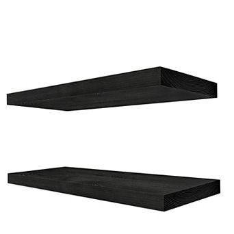 Sorbus 2 Pack 24" Solid Wood Floating Shelves - for Bathroom Decor, Books, Bedroom & Living Room