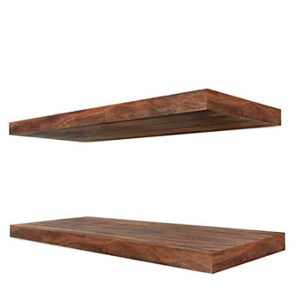 Sorbus 2 Pack 24" Solid Wood Floating Shelves - for Bathroom Decor, Books, Bedroom & Living Room