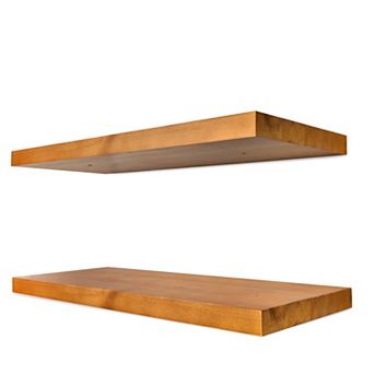 Sorbus 2 Pack 24" Solid Wood Floating Shelves - for Bathroom Decor, Books, Bedroom & Living Room