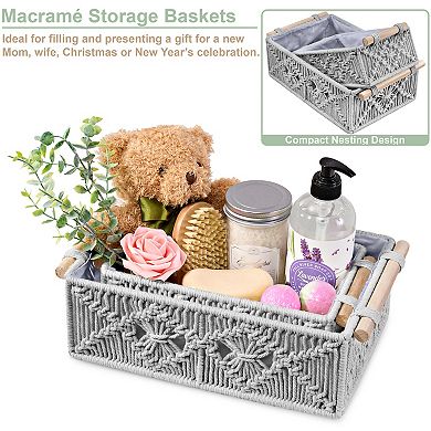 Sorbus 2-Pack Handmade Storage Paper Rope Baskets Set - Durable, Compact, Perfect for All Décor