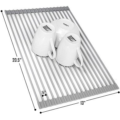 Sorbus Roll-Up Over the Sink Dish Drainer -Multipurpose Drying Rack for Dishes, Fruits & Vegetables