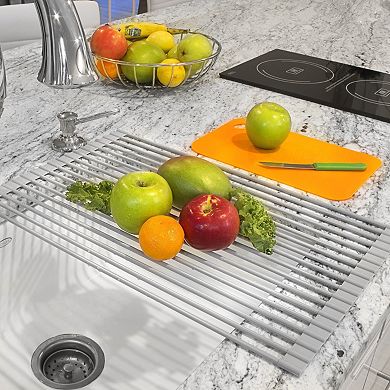 Sorbus Roll-Up Over the Sink Dish Drainer -Multipurpose Drying Rack for Dishes, Fruits & Vegetables