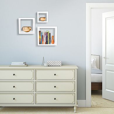 Sorbus Floating Square Cube Wall Shelves - for Living Room, Display, Photo Frames