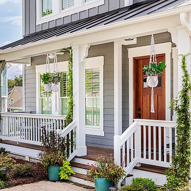 Sorbus Macrame Plant Hanger - for Indoor & Outdoor Hanging - Cotton Rope, for Home, Patio, Garden