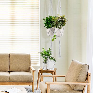Sorbus Macrame Plant Hanger - for Indoor & Outdoor Hanging - Cotton Rope, for Home, Patio, Garden