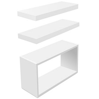Sorbus 2 Floating Shelves with Invisible Brackets & 1 Rectangular Box