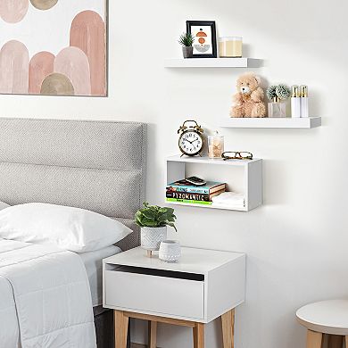 Sorbus 2 Floating Shelves with Invisible Brackets & 1 Rectangular Box