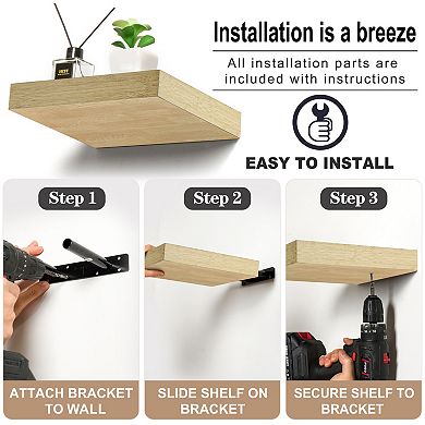 Sorbus 9 Inch 4 Pack Wall Mounted Floating Square Shelves - for Kitchen, Living Room, Bathroom