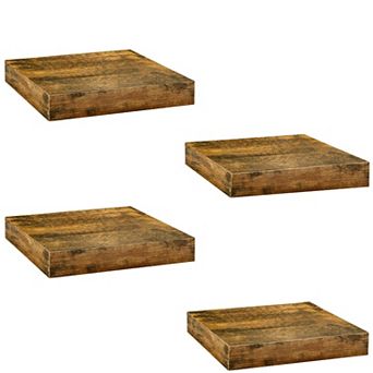 Sorbus 9 Inch 4 Pack Wall Mounted Floating Square Shelves - for Kitchen, Living Room, Bathroom