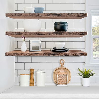 3 Pack (35"x9") Sorbus Long Floating Wall Shelves for Bedroom, Decor, Kitchen, Living Room