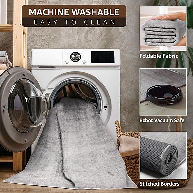 Sorbus 2 ft x 3 ft Entry Mat Rug for Entryway, Machine Washable, Non-Slip, Vintage Rug