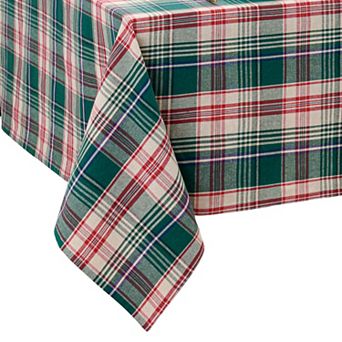 Elrene Home Fashions Holiday Fireside Plaid Rectangle Tablecloth