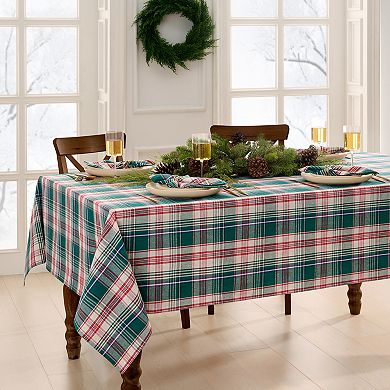 Elrene Home Fashions Holiday Fireside Plaid Rectangle Tablecloth