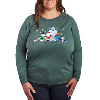 Plus Size Rudolph The Red-Nosed Reindeer Graphic French Terry Long Sleeve Tee