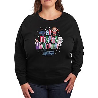 Plus Size Rudolph The Red-Nosed Reindeer All Misfits Welcome French Terry French Terry Long Sleeve Tee