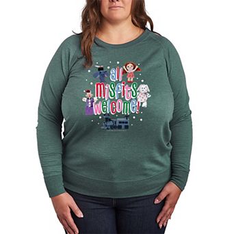 Plus Size Rudolph The Red-Nosed Reindeer All Misfits Welcome French Terry French Terry Long Sleeve Tee