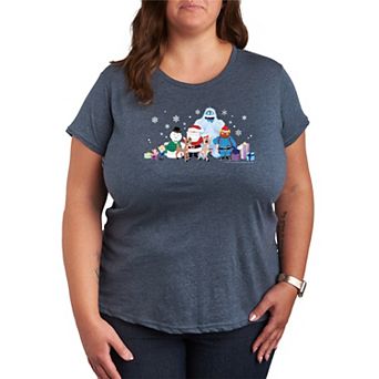 Plus Size Rudolph The Red-Nosed Reindeer Group Short Sleeve Graphic Tee