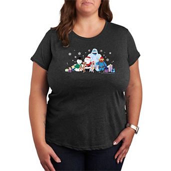 Plus Size Rudolph The Red-Nosed Reindeer Group Short Sleeve Graphic Tee