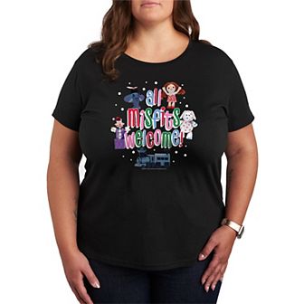 Plus Size Rudolph The Red-Nosed Reindeer All Misfits Welcome Graphic Tee