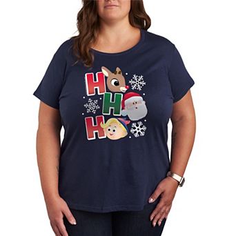 Plus Size Rudolph The Red-Nosed Reindeer Ho Ho Ho Graphic Tee