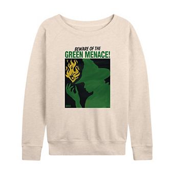 Women's Wicked For Good Beware Of The Green Menace! French Terry Long Sleeve Tee