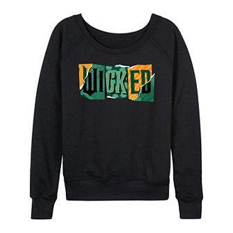 Women's Wicked For Good Logo Ripped French Terry Long Sleeve Tee