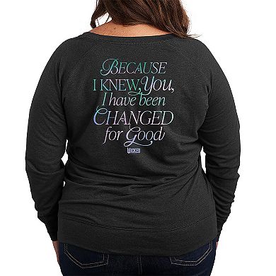 Plus Size Wicked For Good Because I Knew You French Terry Long Sleeve Tee