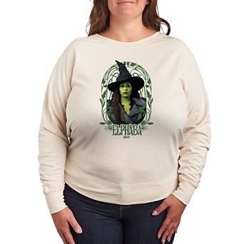 Plus Size Wicked For Good Elphaba Frame French Terry Long Sleeve Tee