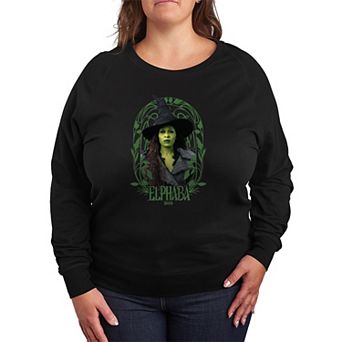 Plus Size Wicked For Good Elphaba Frame French Terry Long Sleeve Tee