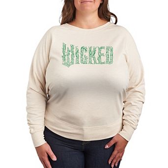 Plus Size Wicked For Good Logo Tree Branch French Terry Long Sleeve Tee