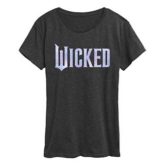Women's Wicked For Good Logo Butterfly Sparkle Graphic Tee