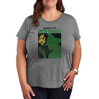 Plus Size Wicked For Good Beware Of The Green Menace! Graphic Tee
