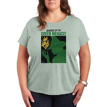 Plus Size Wicked For Good Beware Of The Green Menace! Graphic Tee