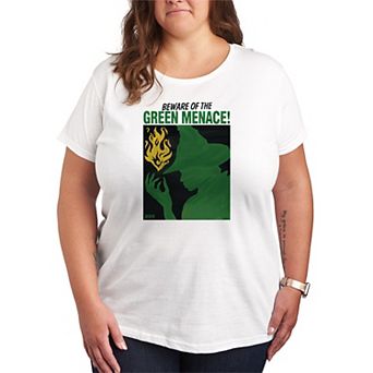 Plus Size Wicked For Good Beware Of The Green Menace! Graphic Tee