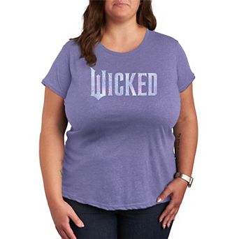 Plus Size Wicked For Good Logo Butterfly Sparkle Graphic Tee