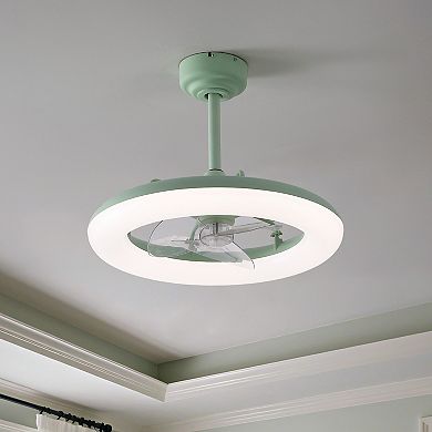 Piero 21.5" 6-Speed Metal Mobile-App/Remote-Controlled Dimmable Smart Integrated LED Ceiling Fan
