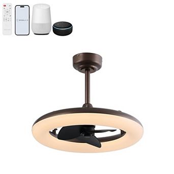 Piero 21.5" 6-Speed Metal Mobile-App/Remote-Controlled Dimmable Smart Integrated LED Ceiling Fan
