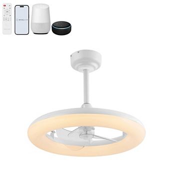 Piero 21.5" 6-Speed Metal Mobile-App/Remote-Controlled Dimmable Smart Integrated LED Ceiling Fan